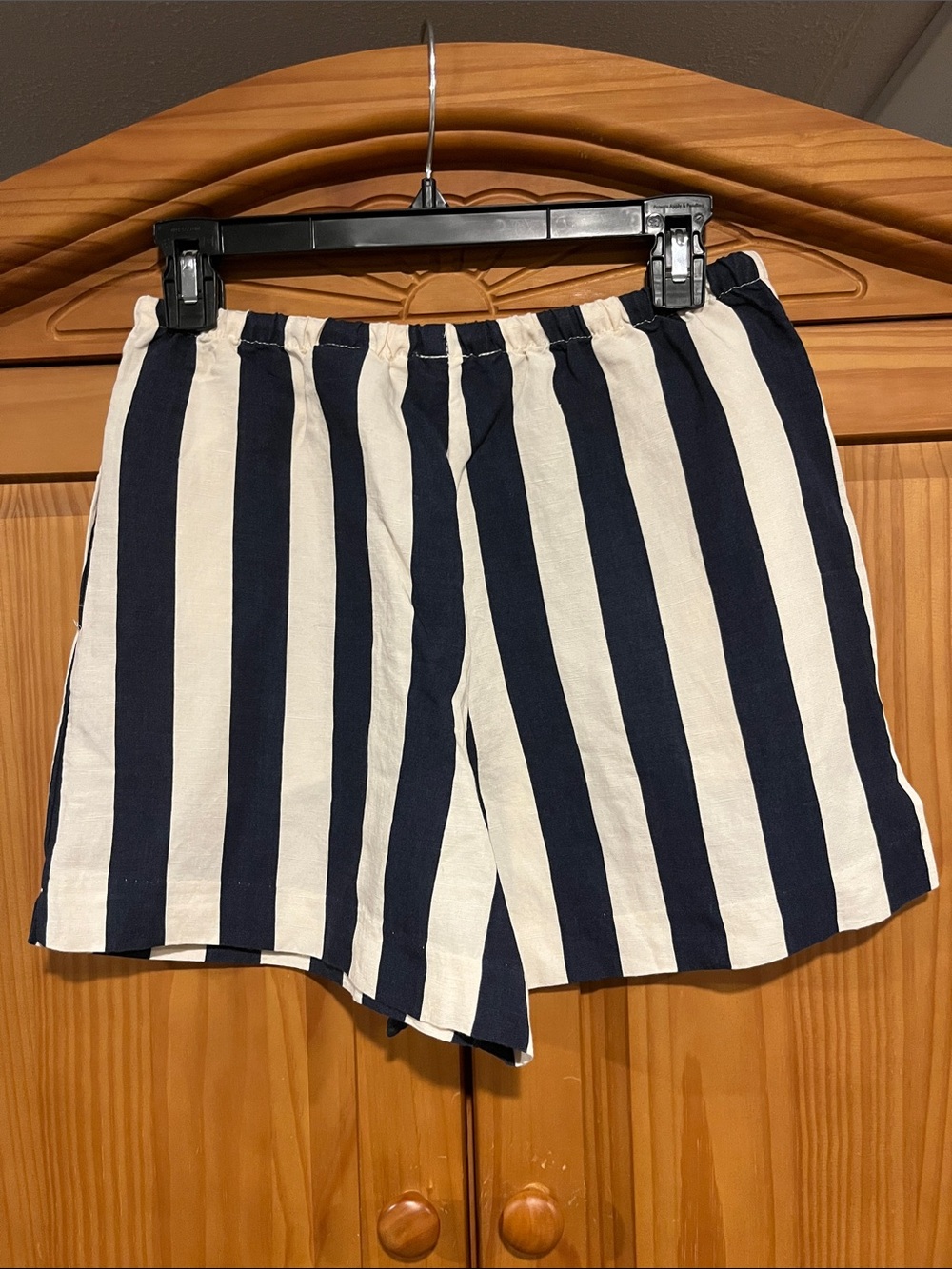 Striped Navy and White women Shorts